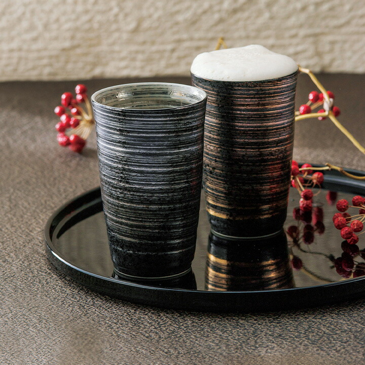 楽天市場】有田焼 陶悦窯 プラチナ塗り ペア反ビア大 オリジナル木箱