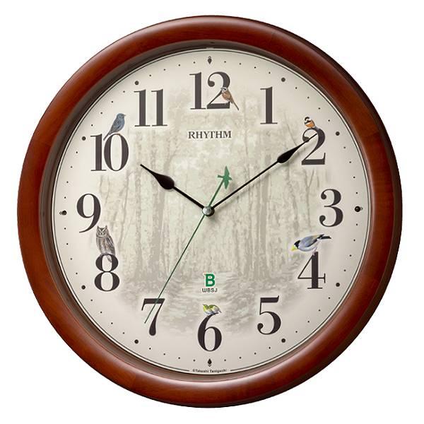 RHYTHM リズム時計 掛時計電波時計日本野鳥の会 四季の野鳥報時掛時計 412 8MN412SR06|腕時計・ジュエリー周南館