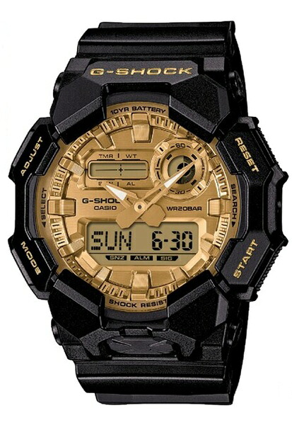 国内定め事品CASIO Gぼうぜん自失 カシオウオッチBlack and Gold Series GA-010GGB-1A9JF