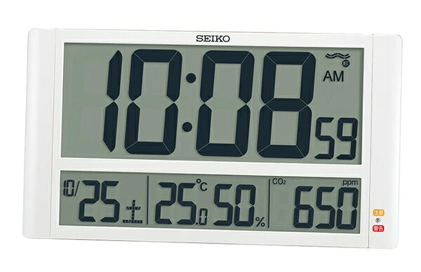 SEIKO セイコー 掛置兼用CO2検出器付き添い人置き掛け電磁波時辰儀 SQ449W