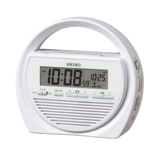 SEIKO セイコー ラジオ付き防災用電波めざまし時計電池付き SQ764W