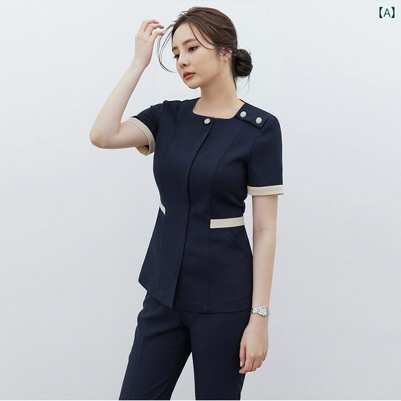 エステ ユニフォーム 制服 サロン スパ リラクゼーション エステシャン セラピスト 韓国 美容師 レディース フットバス クラブ 春夏 管理 美容院