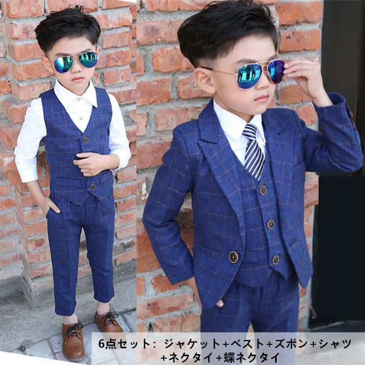 子供スーツ 5 6点セット 子供 スーツ 男の子 フォーマル 秋 男 入学 式 キッズ 子供服 セットアップ 紳士服 長袖 ジュアル 人気 礼服 卒 入学式 こどもスーツ