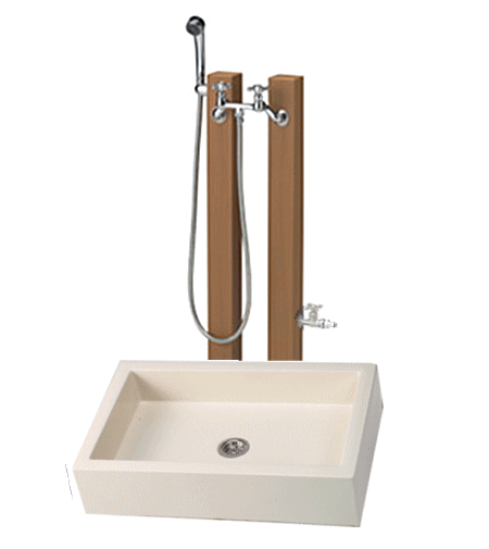楽天市場 立水栓セット 水栓柱 パンシャワープレイス レヴウッドタイプ 給水用 補助蛇口配管仕様 給湯用 シャワー ヘッド付水栓金具 カランパイプ無 補助蛇口 パン Frpタイプ 送料代引き無料犬猫 ペット用ガーデンシャワー 動物用 フジジュウ アリス