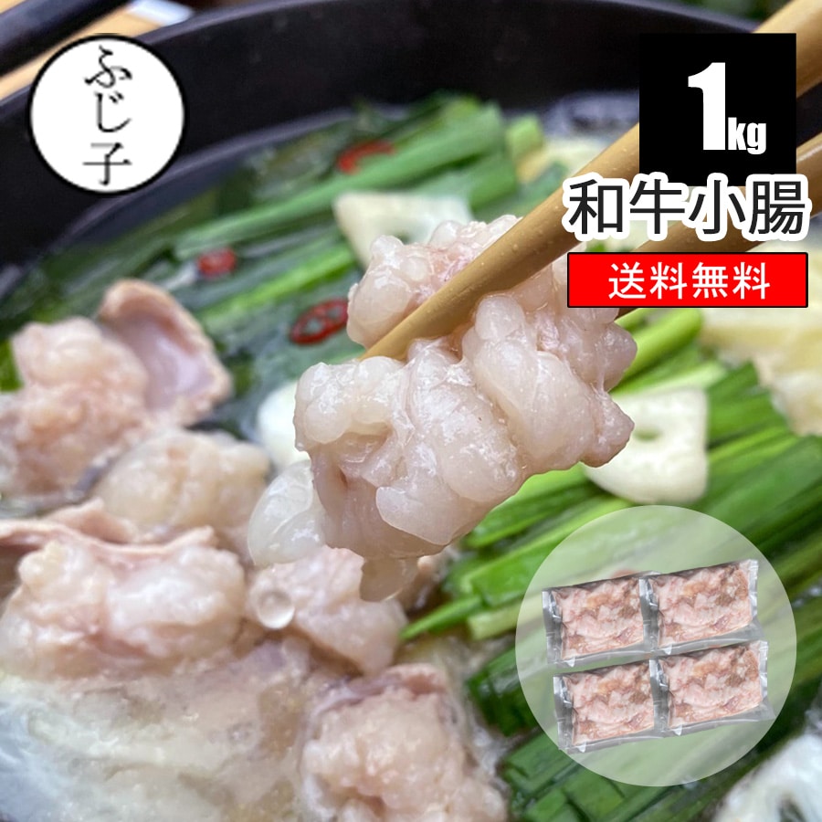 和牛 小腸 1kg【送料無料】 250gx4パック もつ鍋 冷凍 小腸 小分け 真空 約10人前 焼肉 白モツ 和牛ホルモン