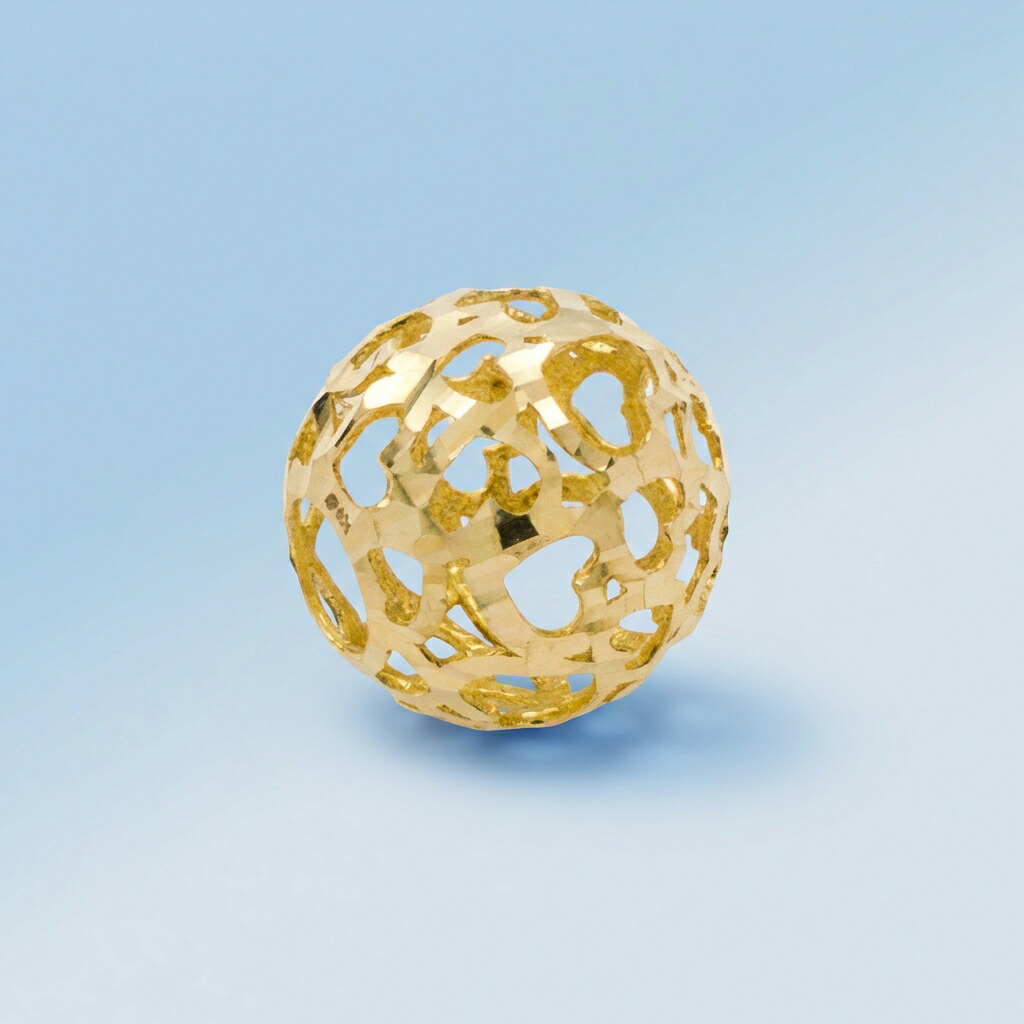 透かしデザイン ボールモチーフ K18 WG ペンダントトップ ゴールド 18金イエローゴールド ホワイトゴールド 約0.5g K10 10金