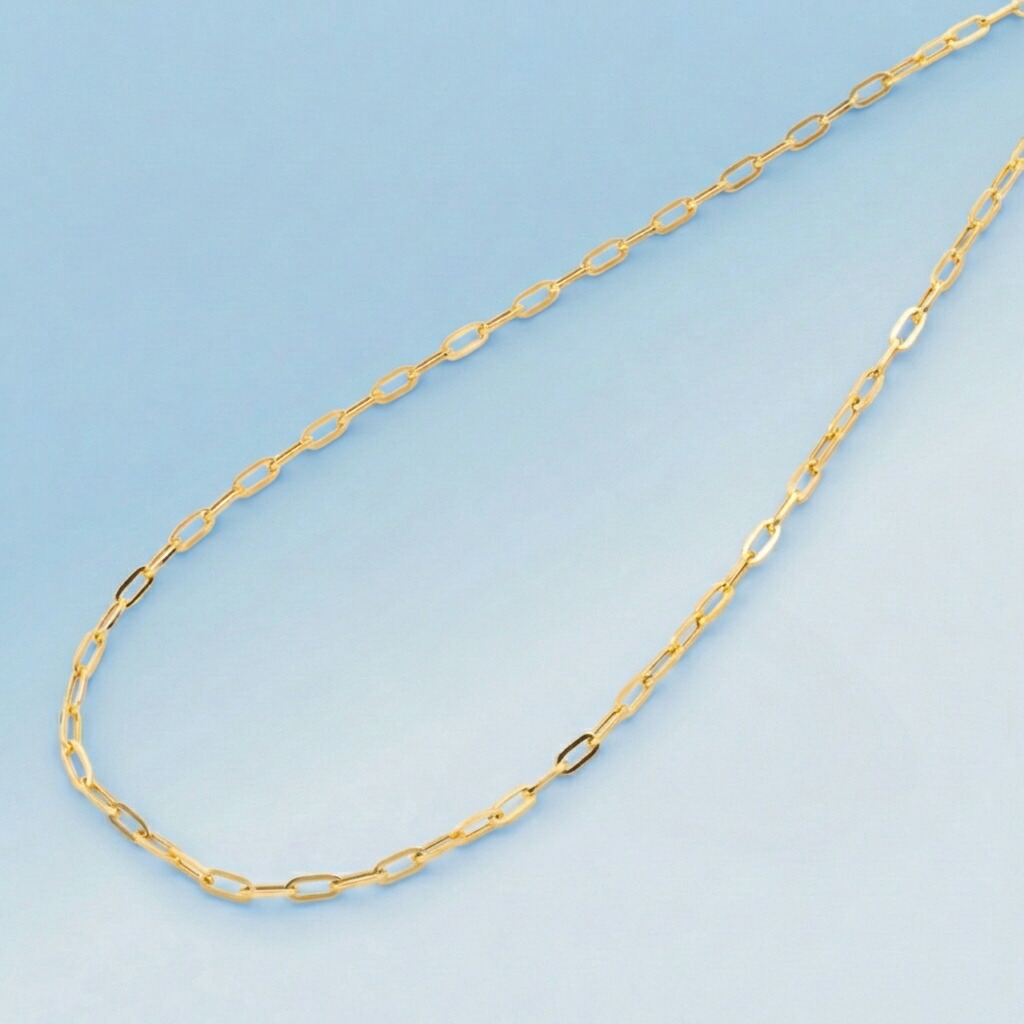 【約45cm】 ペーパークリップ ネックレス 中空チェーン 幅約3.5mm K18 YG 18金 レディース メンズ ゴールド K18 イエローゴールド k18ネックレス 085 123,000円