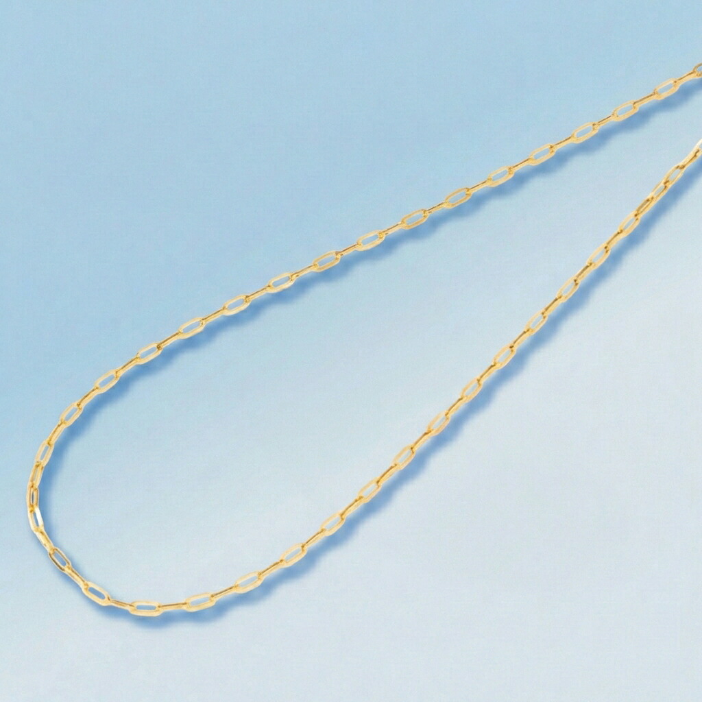 【約45cm】 ペーパークリップ ネックレス 中空チェーン 幅約2.7mm K18 YG 18金 レディース メンズ ゴールド K18 イエローゴールド k18ネックレス 065