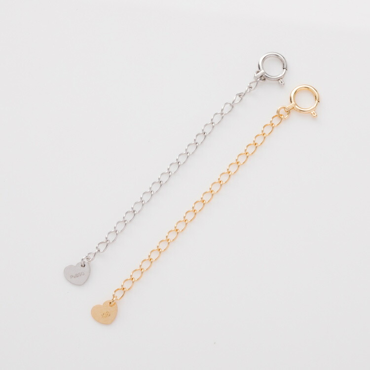 【幅約2mm 約5cm】延長アジャスター ネックレスアジャスター あずきチェーン 18金 プラチナ K18 Pt850 イエローゴールド プラチナ|Fujikoshijewelrystore
