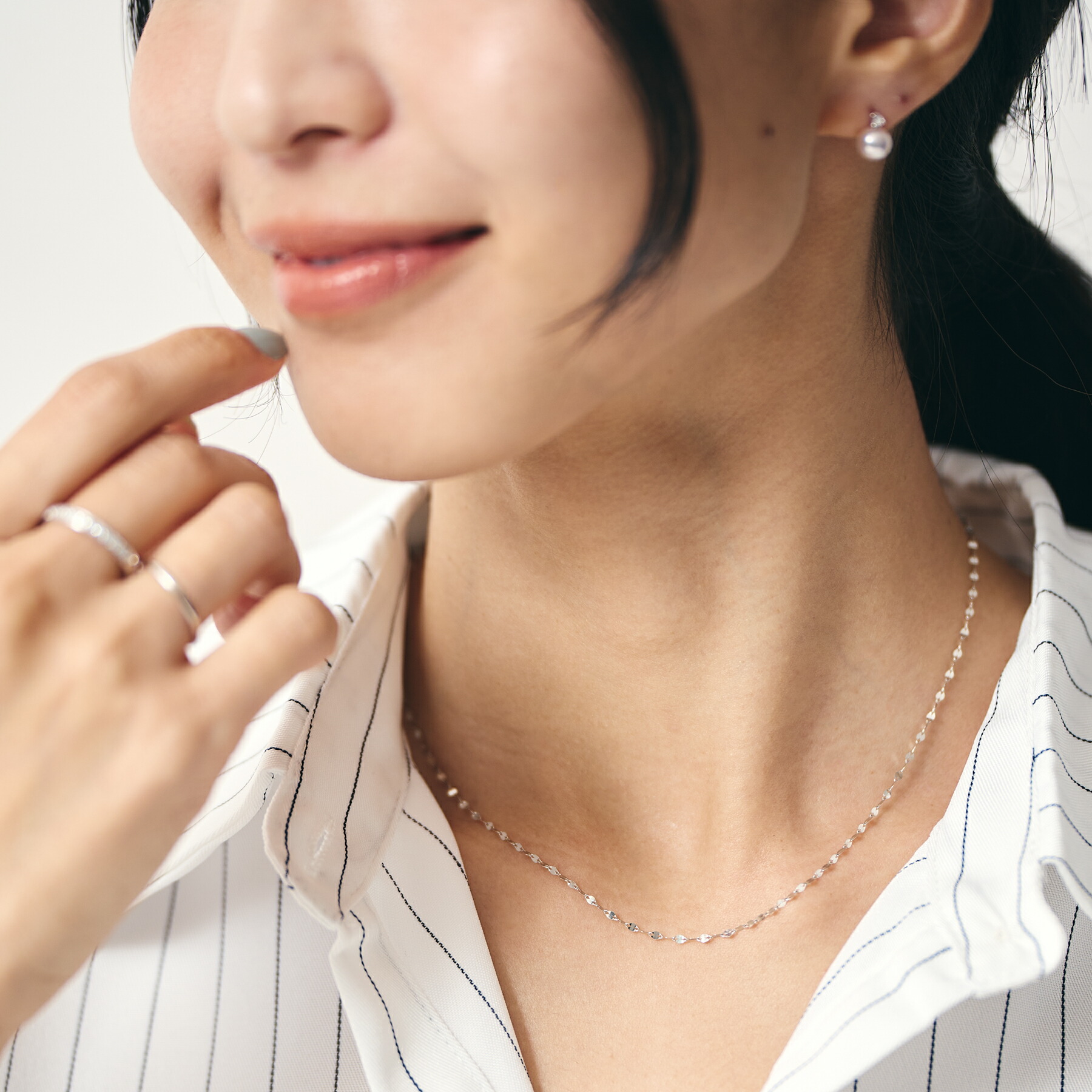【約38cm】 Pt999 純プラチナ ペタル チェーン ネックレス 約1.3g プラチナ プラチナネックレス 【造幣局の刻印入り】 ペタルチェーン|Fujikoshijewelrystore