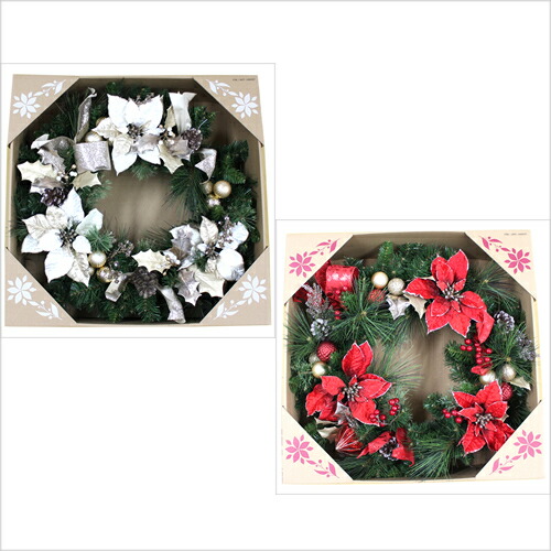 【楽天市場】クリスマス リース 直径約55cm 1個 【 Ornament Style Wreath X'mas デコレーション コストコ