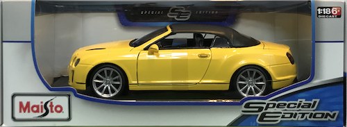 Maisto (マイスト) Bentley Continental Supersports Convertible  1/18 黄み ベンお盆 コンチネンタル ミニカー ミニカー・トイカー-おもちゃ-乗り物のおもちゃ