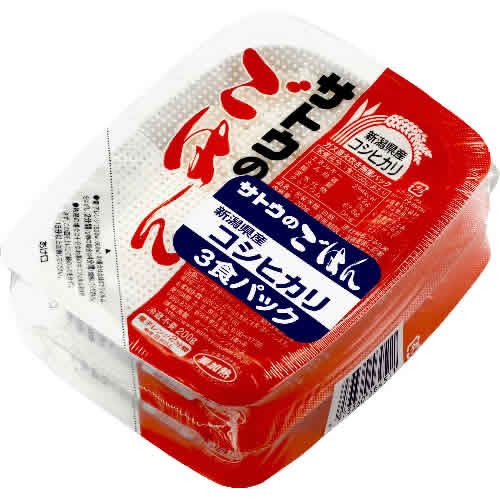 サトウのごはん 新潟県産コシヒカリ 200g×3食パック×12個 (合計36食) 1ケース