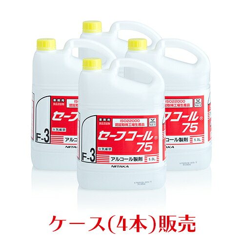 ニイタカ 気狂い水調合剤 セーフ電話を掛ける75 5L×4本(容れもの) 日本製 勝手もと気狂い水除菌液 御勤め用