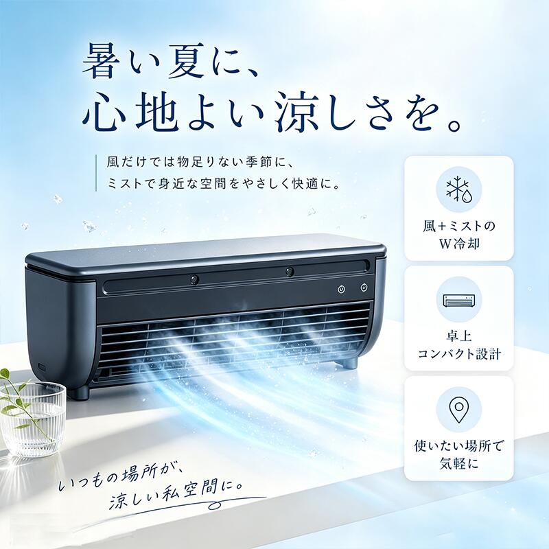 【レビュー特典!】冷風扇 クールエアーミスト ミニクーラー 冷風扇 台壁両用ミニエアコン コードレスポータブルクーラー ミスト付き小型 充電式ポータブル 冷風機 静音省エネ 6000mAh 大容量 リモコン付 卓上・壁掛兼用 オフィス・洗面所・キッチン用 省エネ 熱中症対策｜CAMERA
