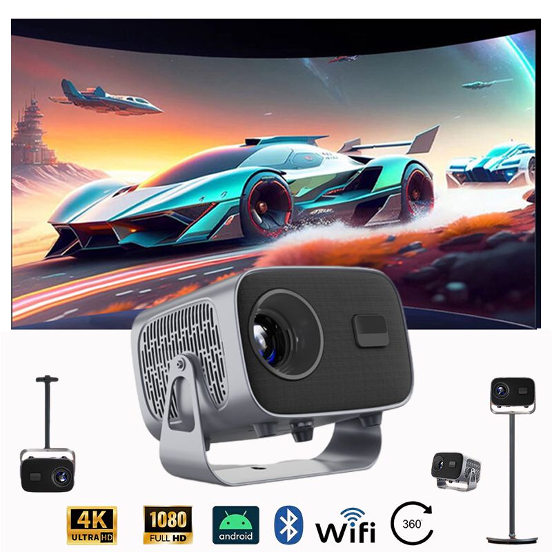 プロジェクター 天井投影 小型 360°回転 16000LM 1080P WIFI6 300ANSI 電動フォーカス 家庭用 双方向ブルートゥース5.3採用 台形補正 300\