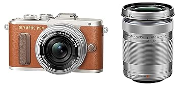 【中古】OLYMPUS 鏡鑑受け答え一眼 E-PL8 ダブルズームキット 赤銅色