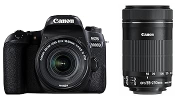【中古】Canon デジタル一眼一眼レフ写真機 EOS 9000D ダブルズームキット EF-S18-55粍/EF-S55-250粍 属する EOS9000D-WKIT