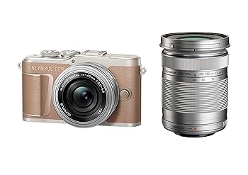 【中古】OLYMPUS 鏡鑑受け答え一眼写真機 PEN E-PL10 EZダブルズームキット 赤銅色
