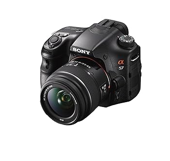 【中古】SONY 鏡鑑受け答え一眼 α57 望遠レンズ一揃いの道具 DT 18-55粍 F3.5-5.6 SAM嘱する SLT-A57K