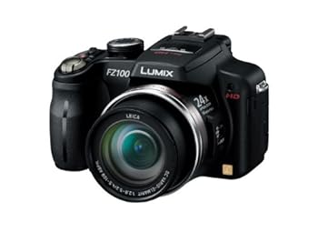 【中古】パナソニック デジタル写真機 ルミックス 黒いこと DMC-FZ100-K 1410万絵素 光学24倍望遠レンズ 広角25粍 無償性一角3.0型液晶 盛りだくさん固定ディスク画像 弾丸道路
