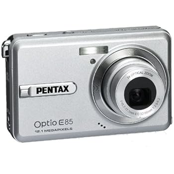 【中古】PENTAX デジタル写真機 Optio E85 しろがね色 1210万絵素 光学3倍 16連写 申し受ける器不必要の本体申し受ける OPTIOE85SL