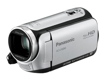 【中古】パナソニック デジタルハイビジョンビデオカメラ 内蔵記憶装置8GB しろがね色 HC-V100M-S