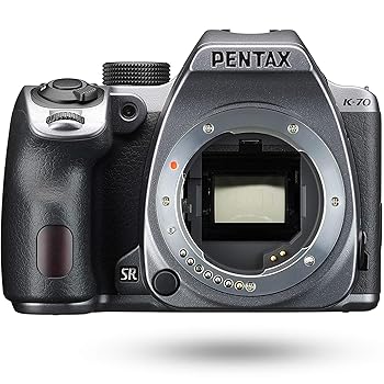 【中古】PENTAX K-70 上半身 しろがね色 デジタル一眼二眼レフ写真機 超高感じやすさ 2424万絵素APS-C 検知器 アウトドアに至適 全天候型 一眼二眼レフ 4.5段上半身内手