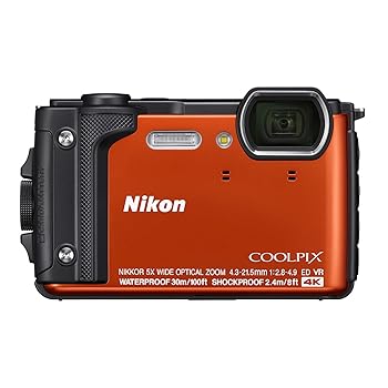 【中古】Nikon デジタル写真機 COOLPIX W300 OR クールピクス オレンジ色 雨合羽