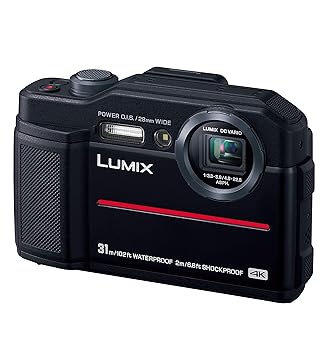 【中古】パナソニック コンパクトデジタルカメラ ルミックス FT7 雨合羽 4K映像相応う 黒いこと DC-FT7-K