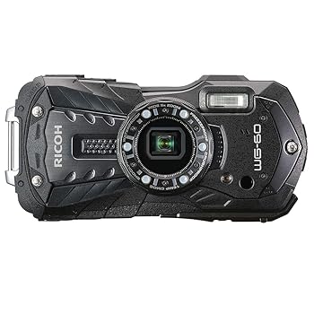 【中古】RICOH WG-60 黒いこと 本格雨合羽デジタル写真機 14米突雨合羽 耐衝撃 防塵 耐寒 高画質1600万絵素 水中専用マーメードモード積み上げる 御役目に使える