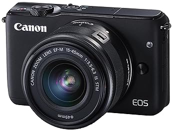 【中古】Canon 鏡鑑受け答え一眼写真機 EOS M10 水晶体一揃いの道具(黒いこと) EF-M15-45粍 F3.5-6.3 IS STM 嘱する EOSM10BK-1545ISSTMLK