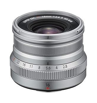 【中古】富士フイルム(FUJIFILM) X 取り替えっこ水晶体 フジノン 単興味の中心 広角 パウダーコンパクト 16粍 F2.8 防塵防滴耐低温 絞り輪っか しろがね色 F XF16MMF2.8 R WR S
