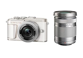 【中古】OLYMPUS 鏡鑑受け答え一眼写真機 PEN E-PL10 EZダブルズームキット 白いこと