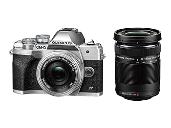 【中古】OLYMPUS 鏡鑑受け答え一眼写真機 OM-D E-M10 MarkIV EZダブルズームキット しろがね色