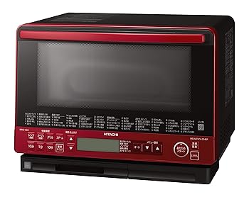 【中古】日立 蒸気ガマ式オーバーヒート湯煙 オーヴン範囲 ヘルシーシェフ 大電気容量31L トリプル掛け目検知器 MRO-VS8 R 赤いこと