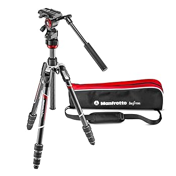 【中古】マンフロット(Manfrotto) Befree live 炭素T三脚録画媒体雲台一揃いの道具 黒いこと 旅行三脚４段 画像映画化に至適 全伸高150糎 少なくとも高41糎 キャ