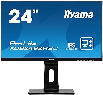 【中古】iiyama 管する 見せびらかす XUB2492HSU-B1 (23.8in/盛りだくさん固定ディスク/IPS/一こま受け答え/DisplayPort,HDMI,D-sub/昇降/中枢/3年引き受ける)