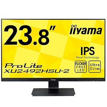 【中古】iiyama モニター ディスプレイ XU2492HSU-B2 (23.8インチ/フルHD/IPS/フレームレス/DisplayPort,HDMI,D-sub/3年保証)|フジセイ