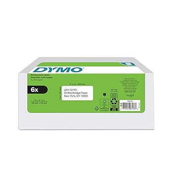 【中古】DYO ラベルライターラベルプリンター用多目的付け札 1in x 2 1/8in 白いこと 1一巻きあたり近所500付け札 6一巻き風呂敷き包み