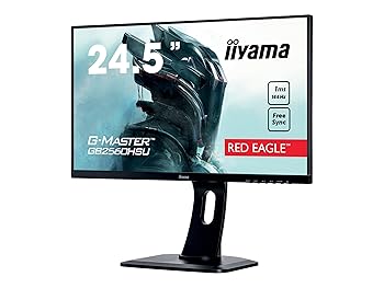 【中古】iiyama ゲーミング 管する 見せびらかす GB2560HSU-B1 (24.5in/144サイクル/1ms/昇降照明ランプ付/盛りだくさん固定ディスク/TN/DisplayPort,HDMI)