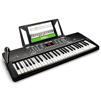 【中古】Alesis キーボード ピアノ 54鍵盤 初心者向け 電子キーボード マイク付属 スピーカー内蔵 コンパクト 持ち運び オンライン・レッスン付き 譜面台|フジセイ