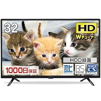 【中古】テレビ 32型 液晶テレビ ダブルチューナー 32インチ 裏録画 ゲームモード搭載 メーカー1,000日保証 TV 32V 地上・BS・110度CSデジタル 外付けHDD|フジセイ