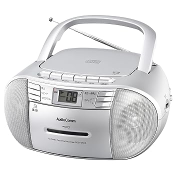 【中古】オーム電機 Audio Comm CDラジオカセットレコーダーシルバー 550S RCD-550Z-S 家電-その他