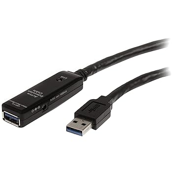 【中古】StarTech.com USB有線テレビ／USB 3.0（5Gbps）／5m／積極的手合い／Type-A - Type-A／牡 - 刃針／ACアダプタ嘱する／黒いこと／USB 取りひろげるコ
