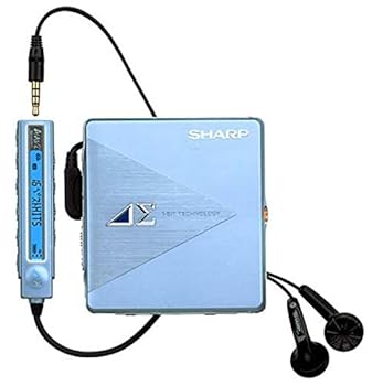 【中古】SHARP 携帯型MD電気蓄音機 MD-DS5-A ともし火青味