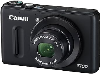 【中古】Canon デジタル写真機 PowerShot S100 黒いこと PSS100(BK) 1210万絵素 広角24粍 光学5倍望遠レンズ 3.0型TFT液晶色合い管する