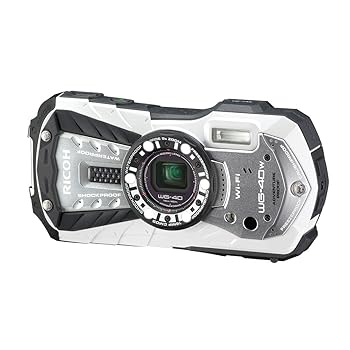【中古】RICOH 雨合羽デジタル写真機 RICOH WG-40W 白いこと 雨合羽14m耐ぼうぜん自失1.6m耐寒-10度 RICOH WG-40W WH 04687