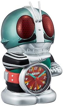 【中古】リズム時計 仮面ライダー 目覚まし キャラクター 時計 音声アラーム 4SE502RH05｜フジセイ