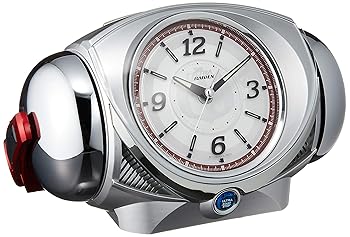 【中古】セイコークロック 目覚まし時計 置き時計 キャラクター ウルトラマン RAIDEN ライデン大音量 クオーツ 銀色 メタリック CQ141S SEIKO|フジセイ